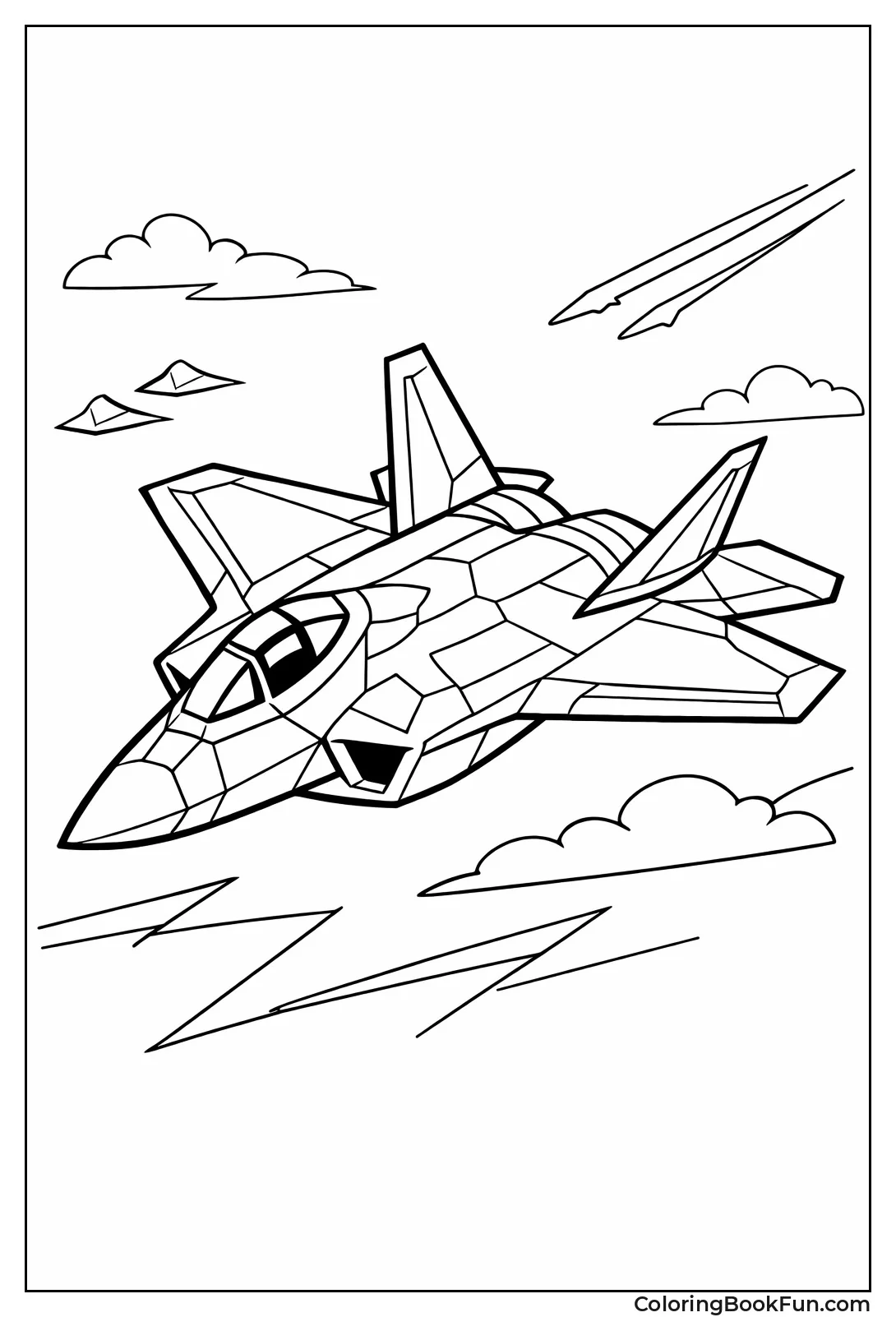 Futuristic Stealth Fighter Angles Sharp