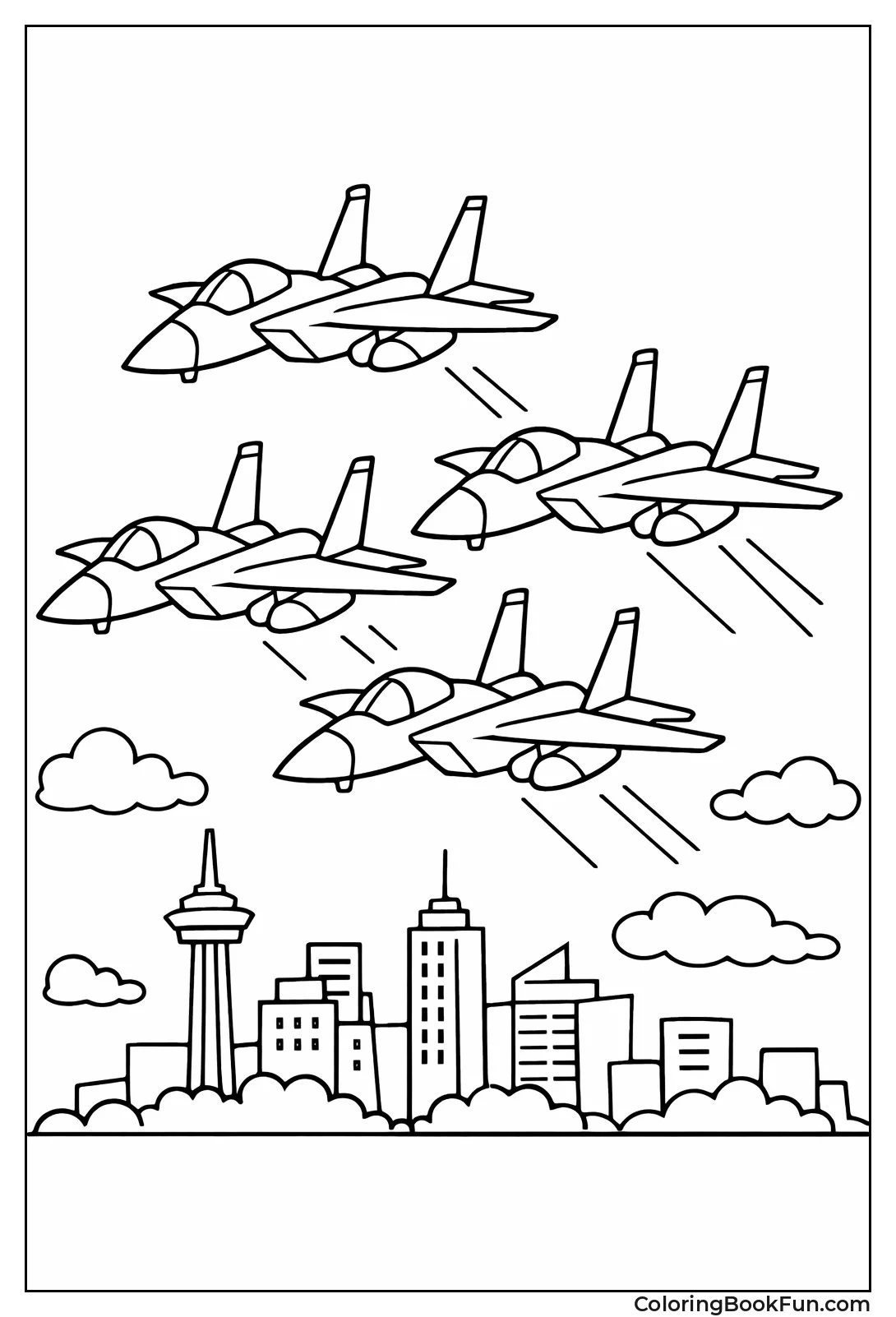 Fighter Jets Fly in Formation