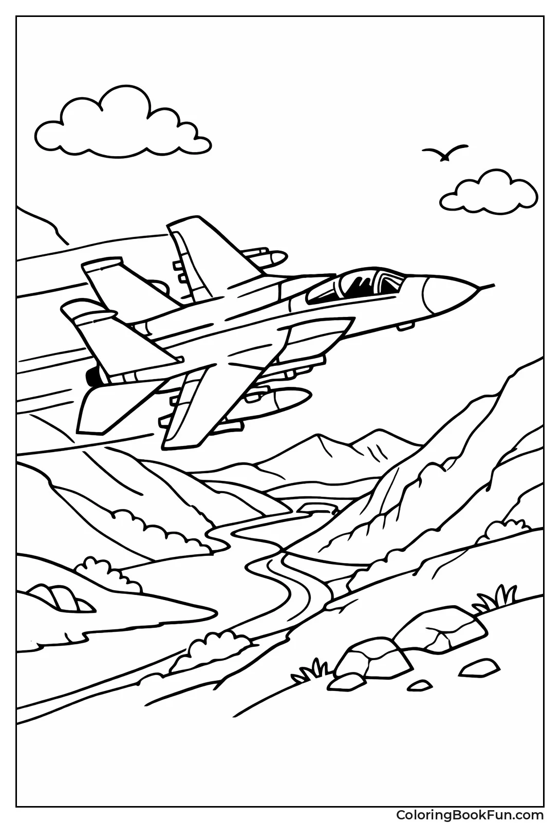 Military Jet Trains Low Valleys