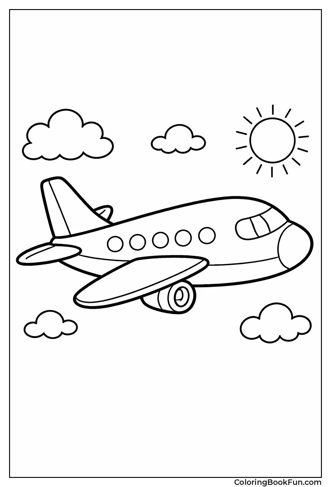 Simple Airplane Outline for Kids
