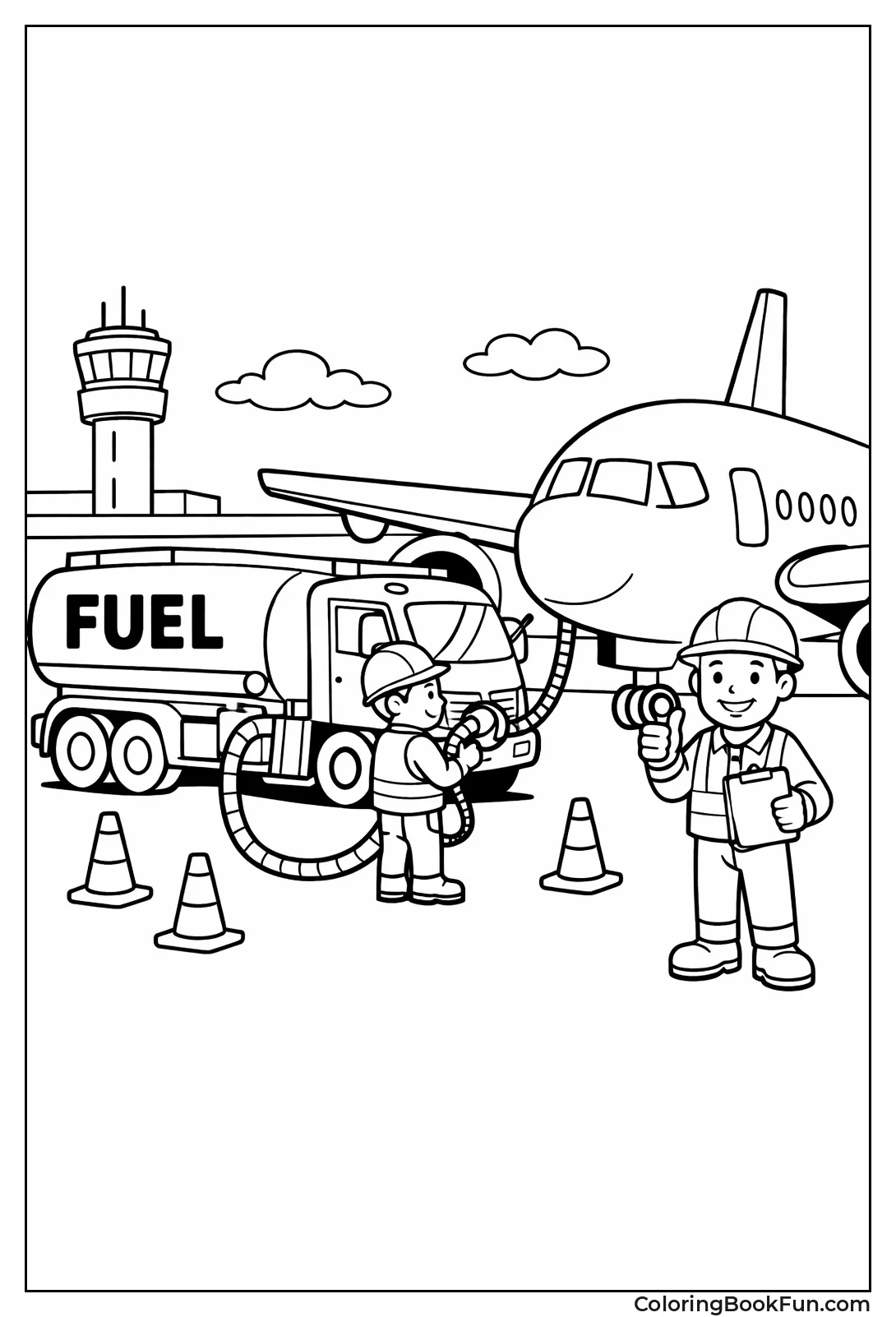 Fuel Truck Fills Plane