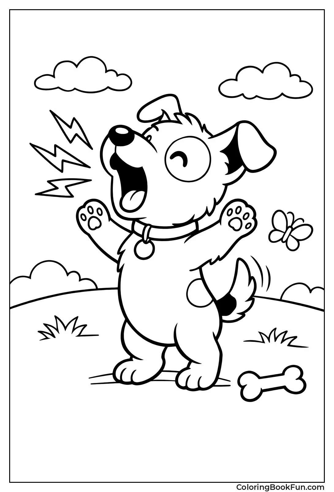 Barking Dog Stands Alert