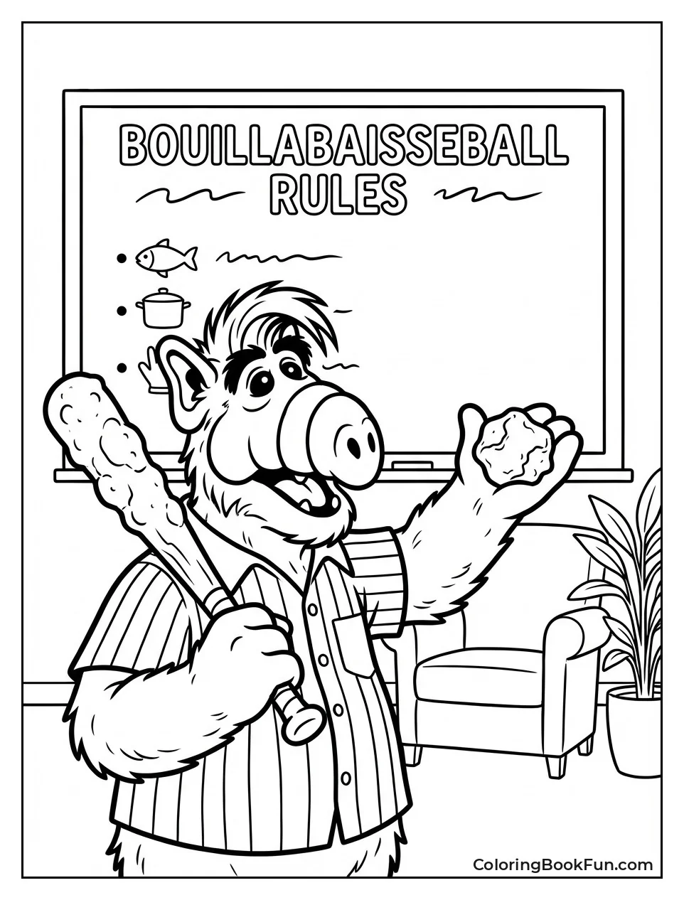 ALF Plays Bouillabaisseball Game