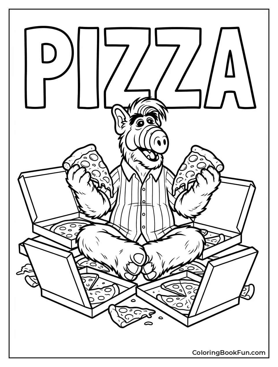 ALF Holds Pizza Slices