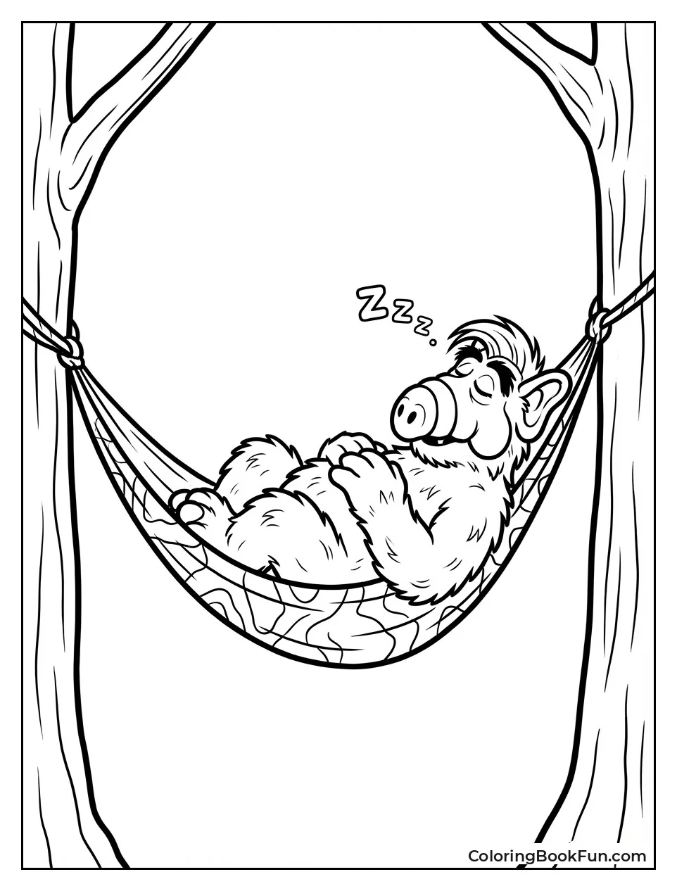 ALF Snores in Hammock