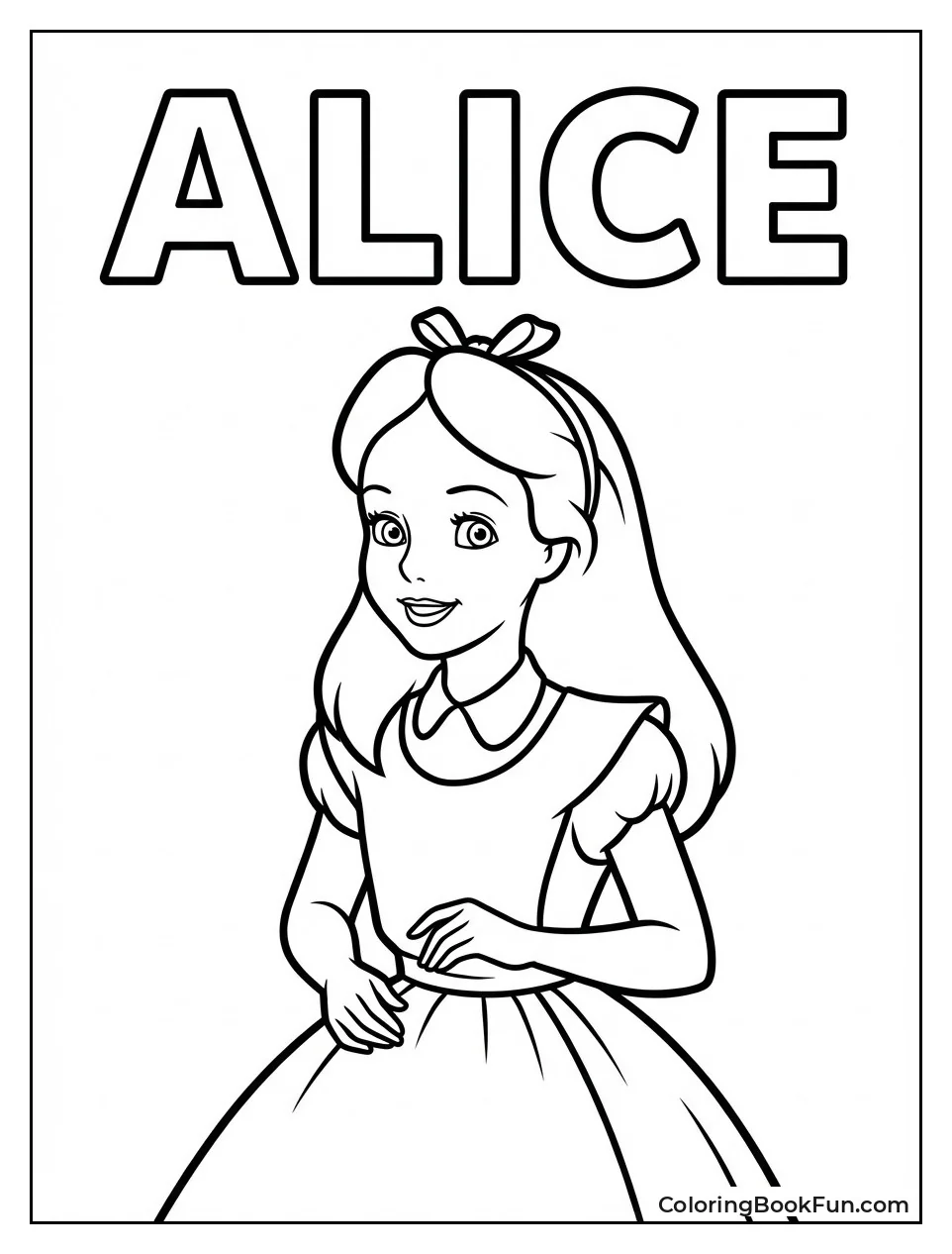 Smiling Alice in Blue Dress