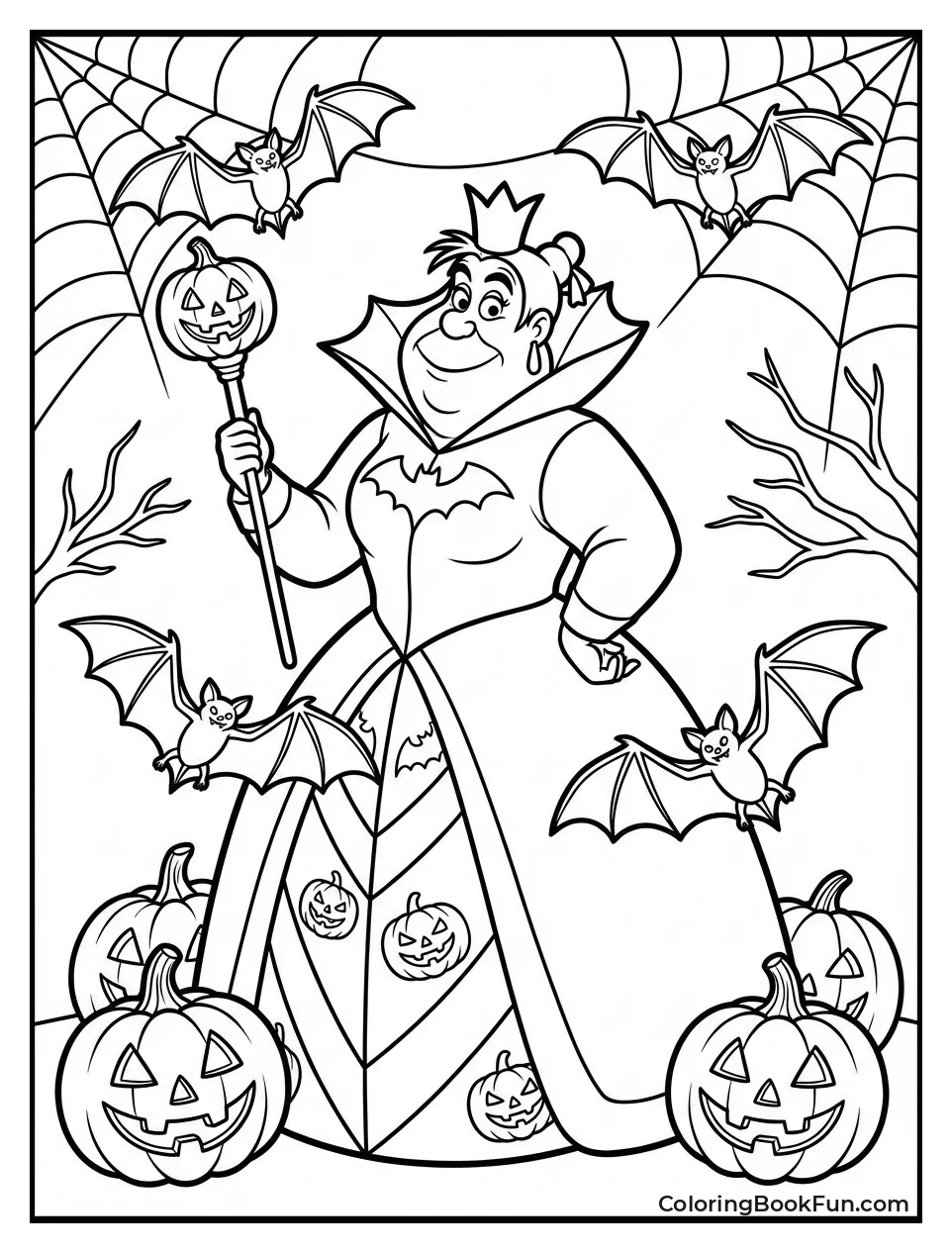 Halloween Queen with Pumpkins