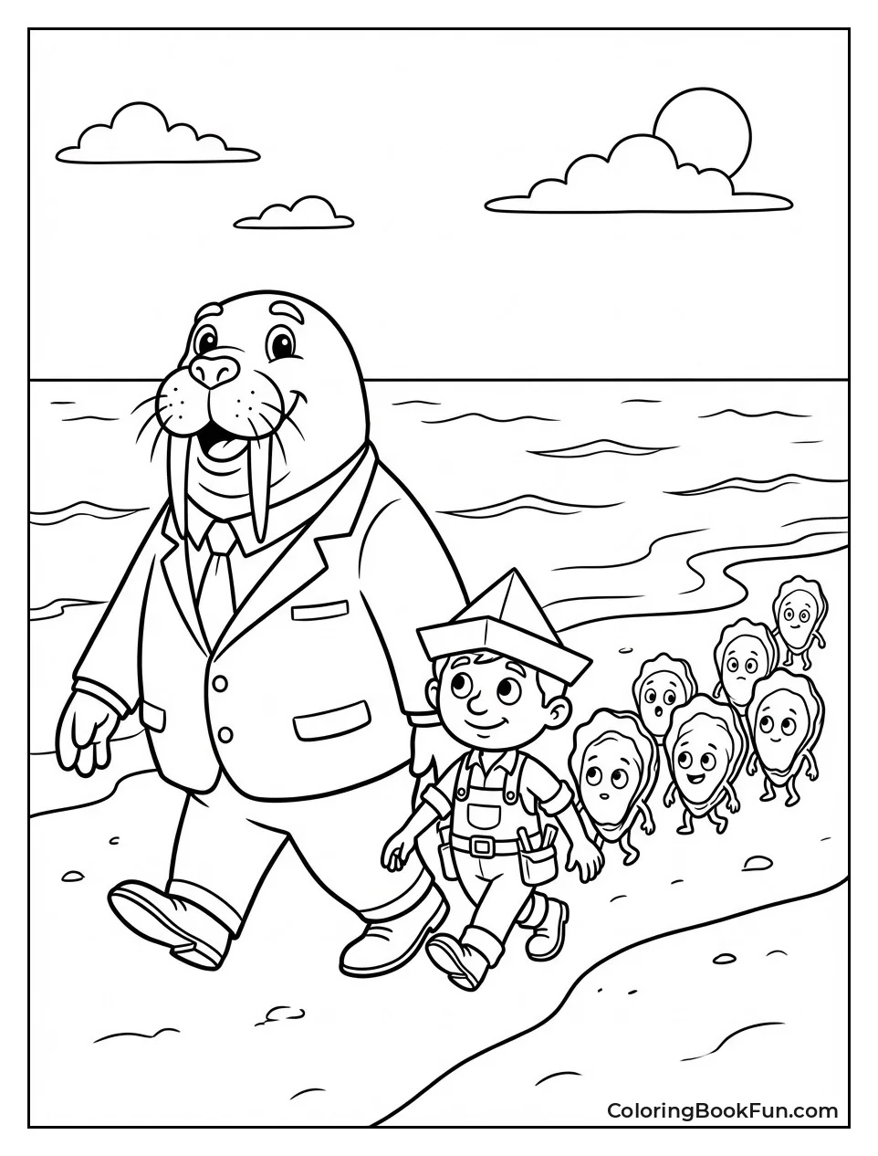 Walrus Walks with Oysters