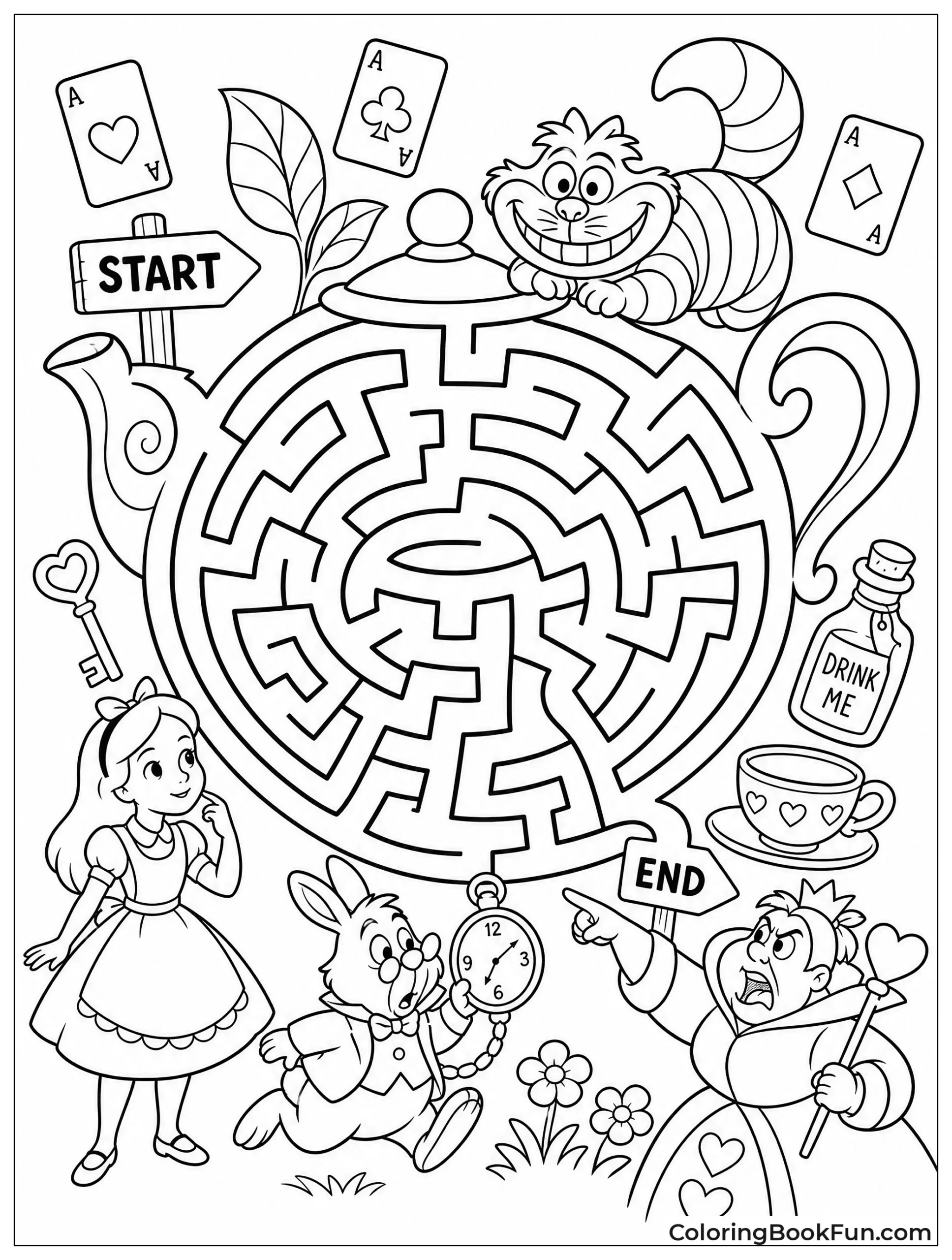 Zentangle Rabbit Hops Pattern Maze