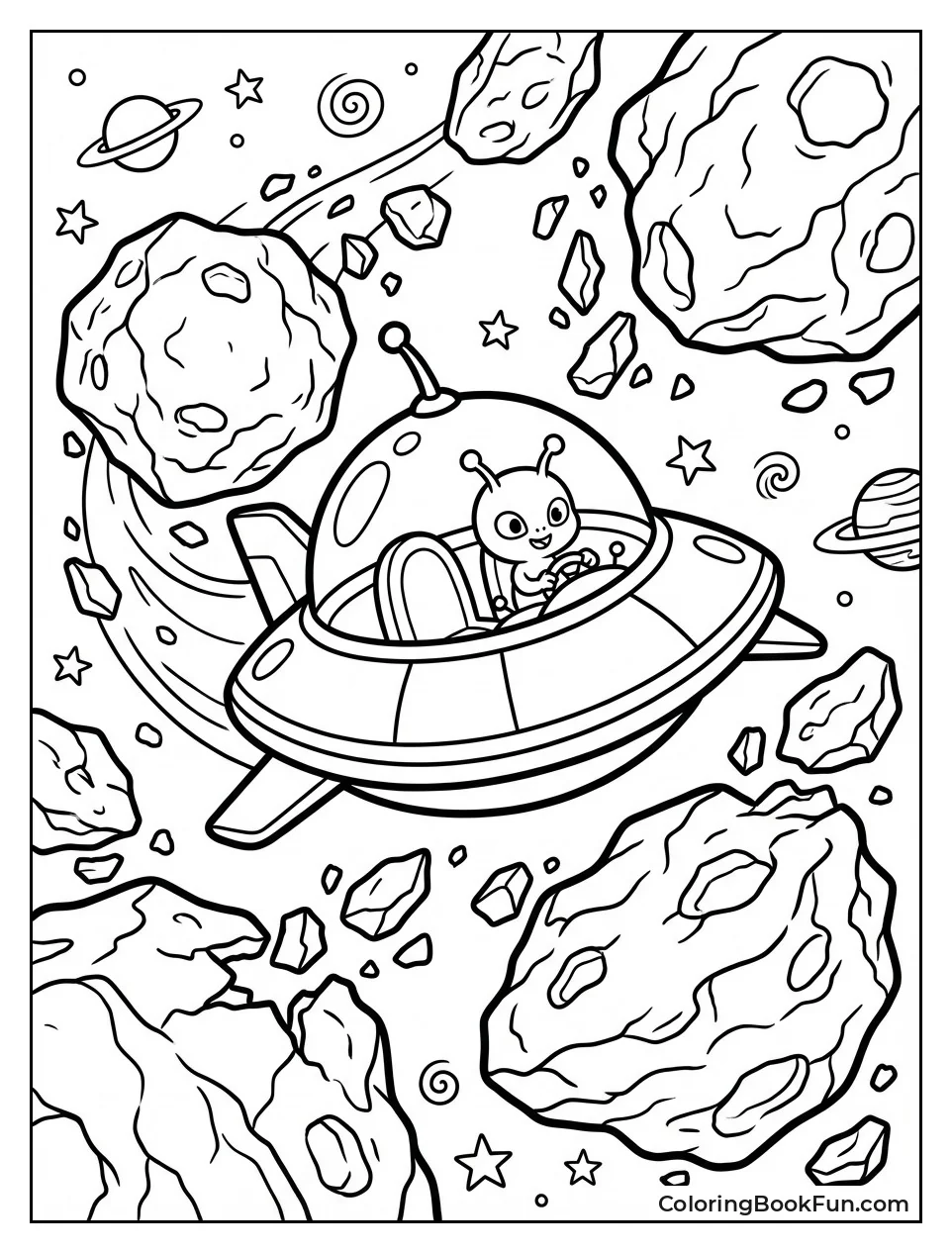 Ship Dodges Crashing Asteroids