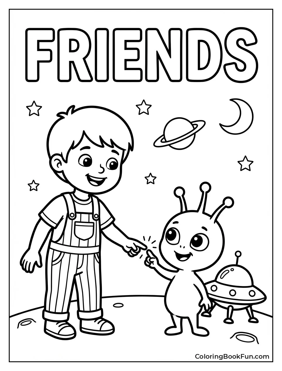 Child Shakes Hands with Alien