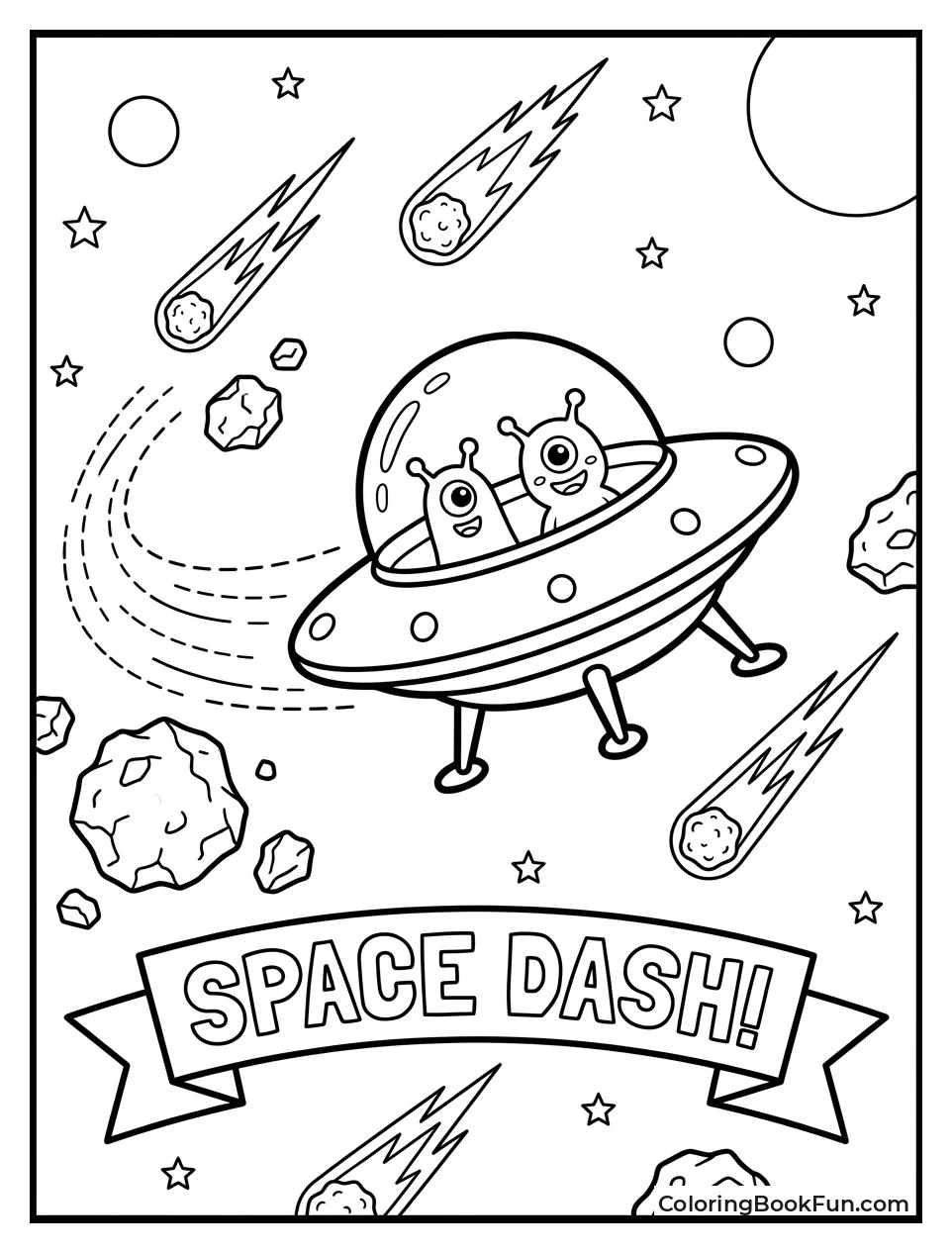 UFO Dodges Flying Asteroids