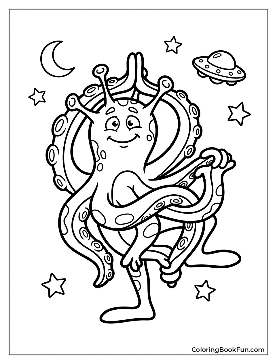 Tentacled Alien Tries Yoga
