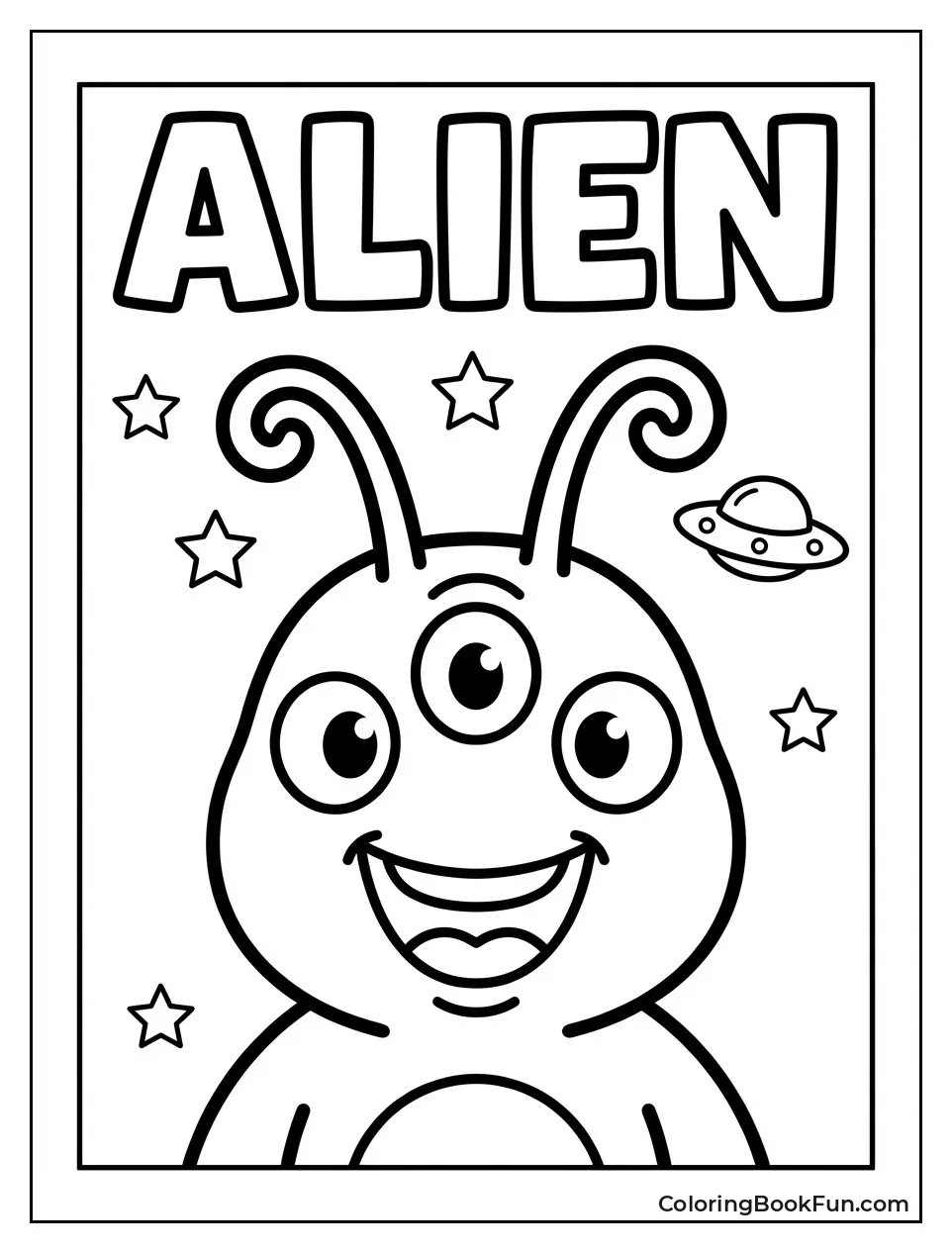 Three-Eyed Alien with Antennas