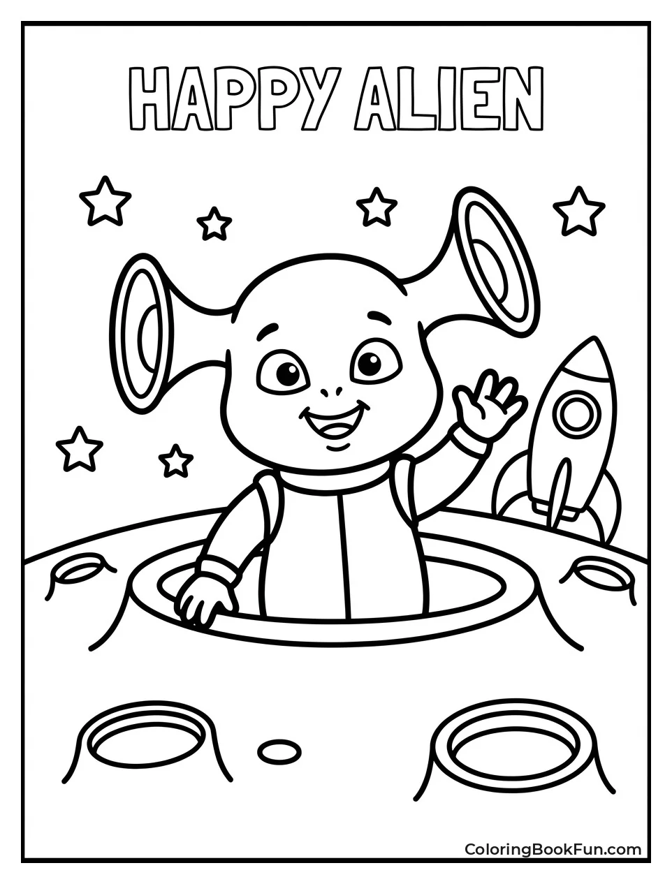 Trumpet-Eared Alien Waves Happily