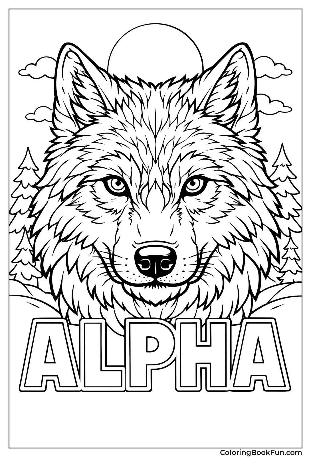 Intense Alpha Wolf Face