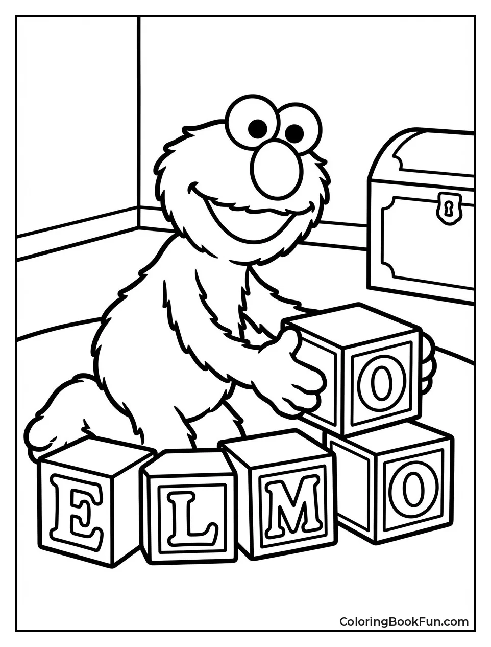 Elmo Spells Name with Blocks