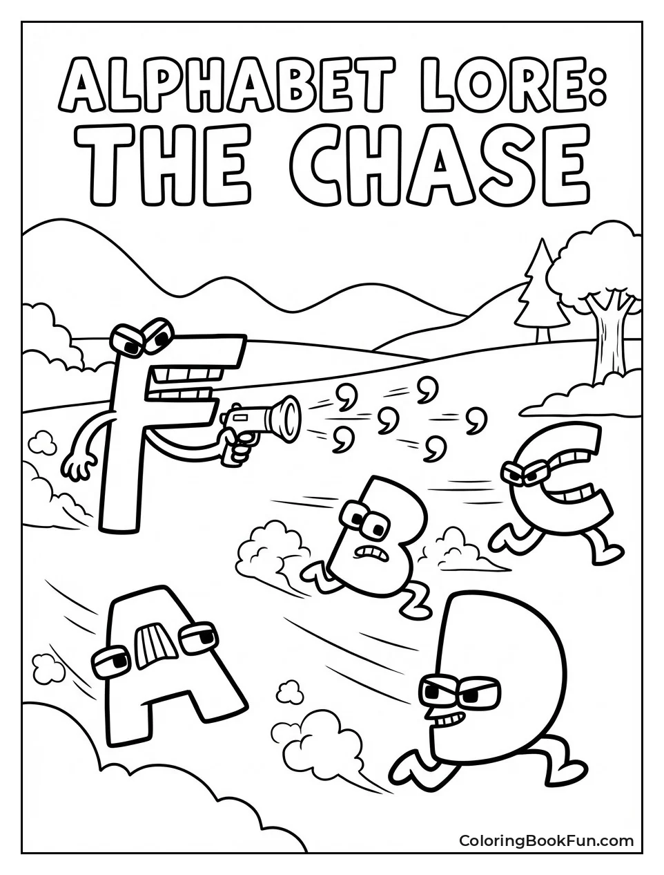 F Fires Commas at Fleeing Letters