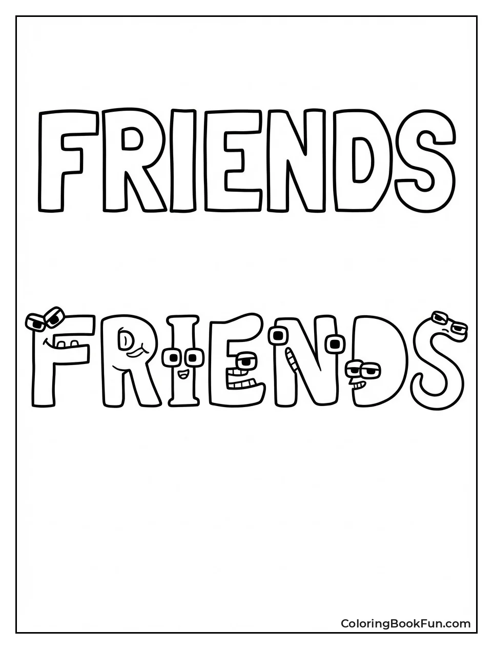 Letters Spell FRIENDS in Line