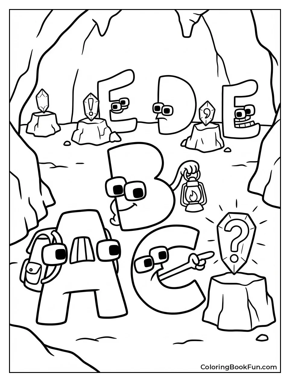 Letters Hunt Gems in Cave