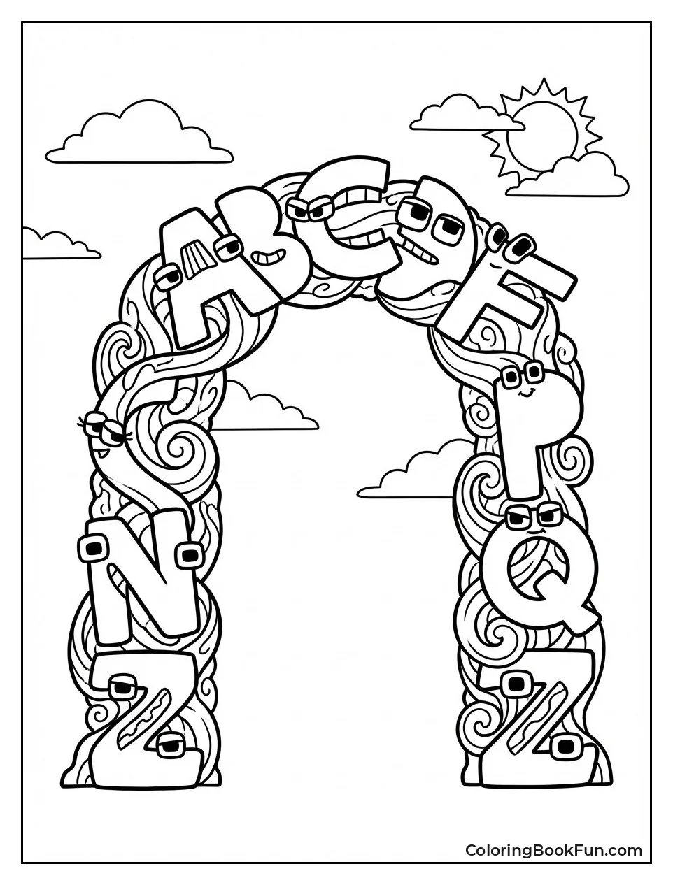 Letters Form Rainbow Archway