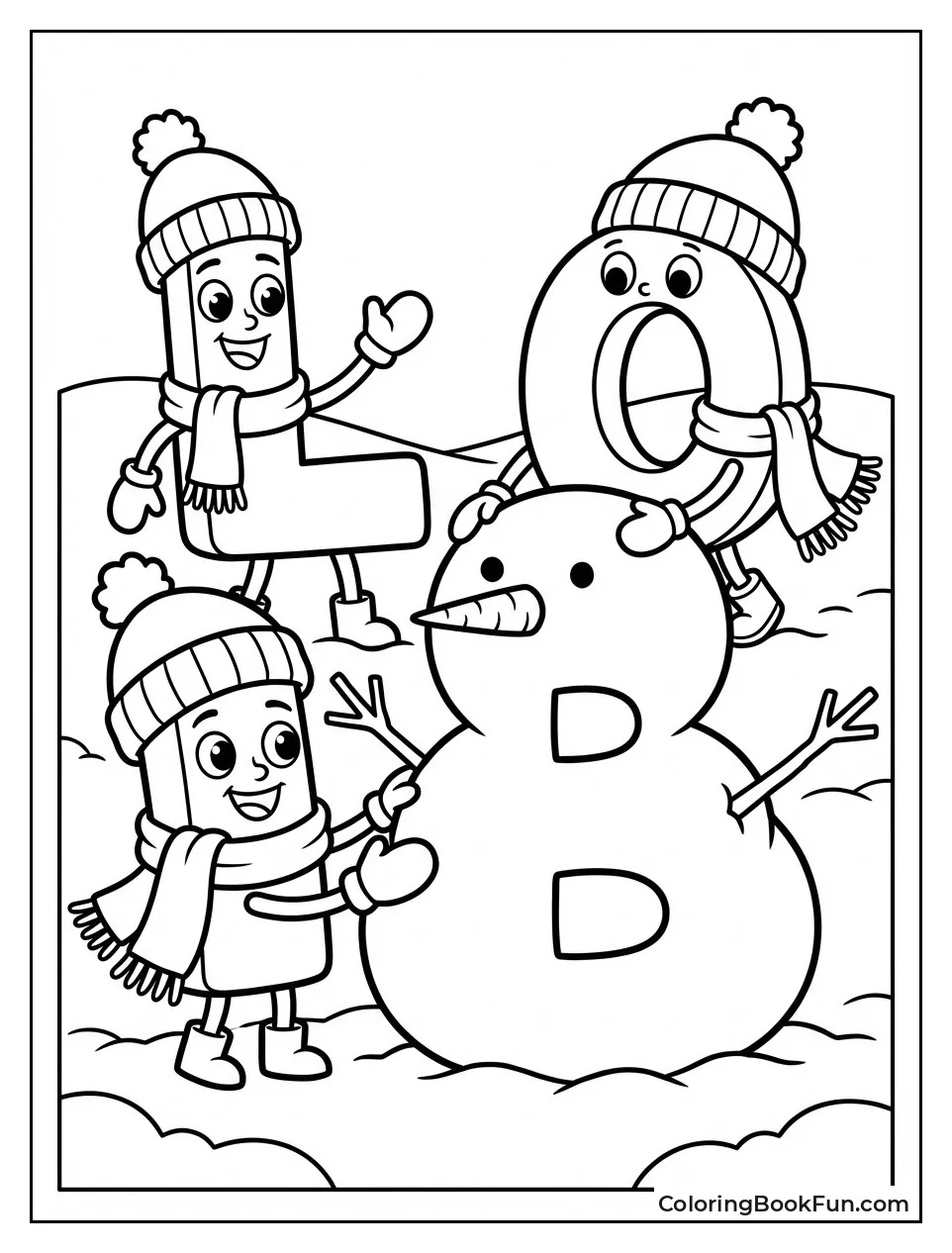 L and O Build Snowman