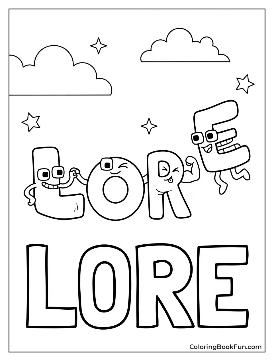 Letters Form Playful LORE Word