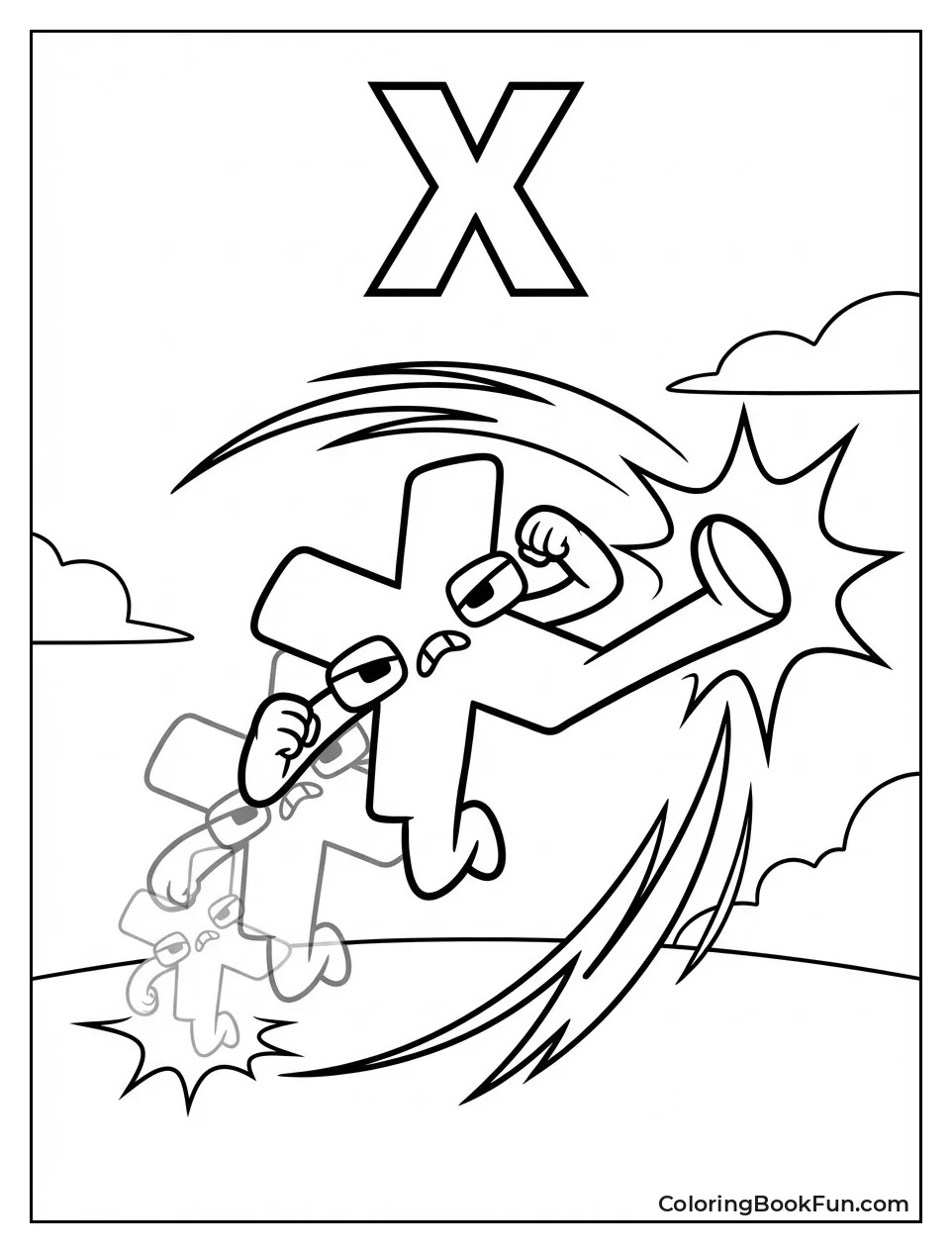 X Kicks in Ninja Pose