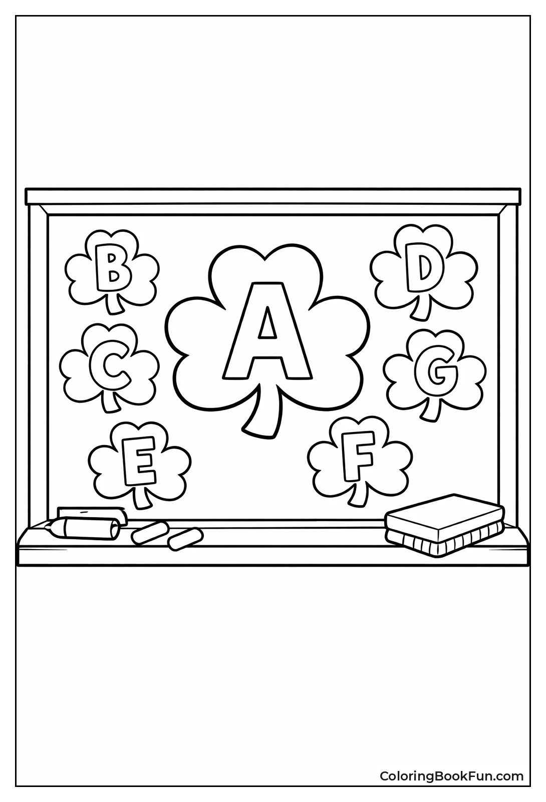 Chalk Draws Shamrock Letter