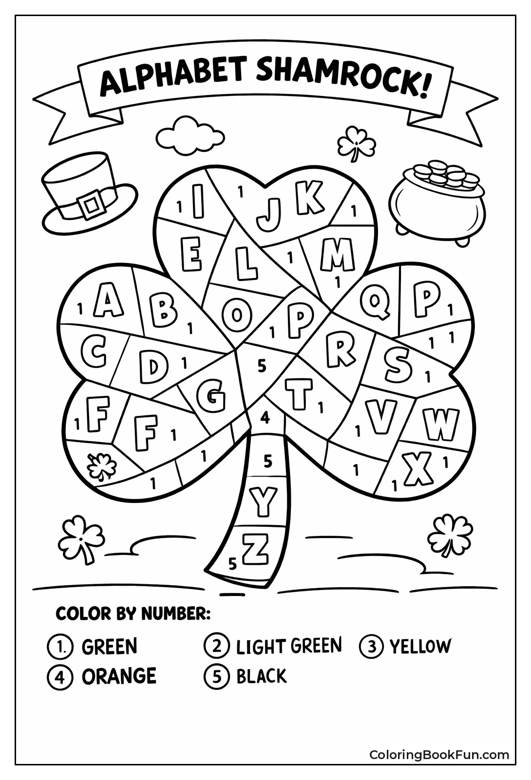 Numbered Shamrock Color Code