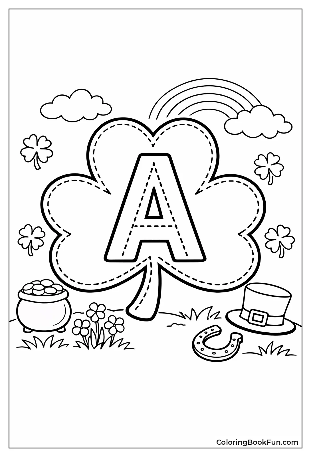 Dots Guide Shamrock Tracing