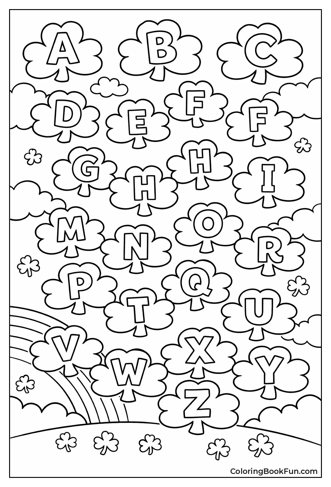 Clouds Shape Letter Shamrocks