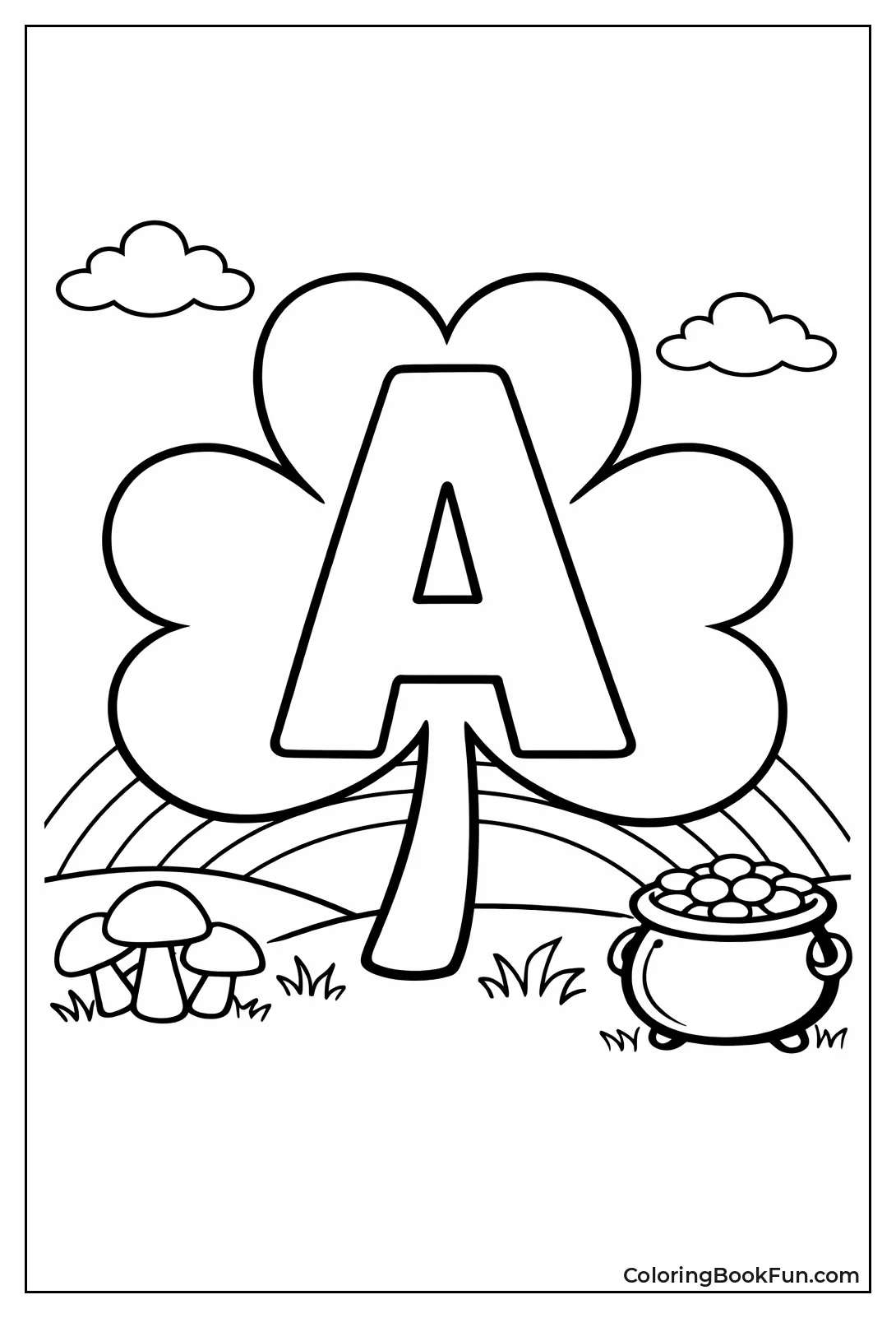 Bold Uppercase Shamrock Shape