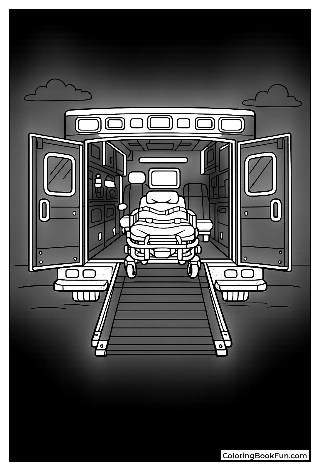 Ambulance with Open Rear Doors