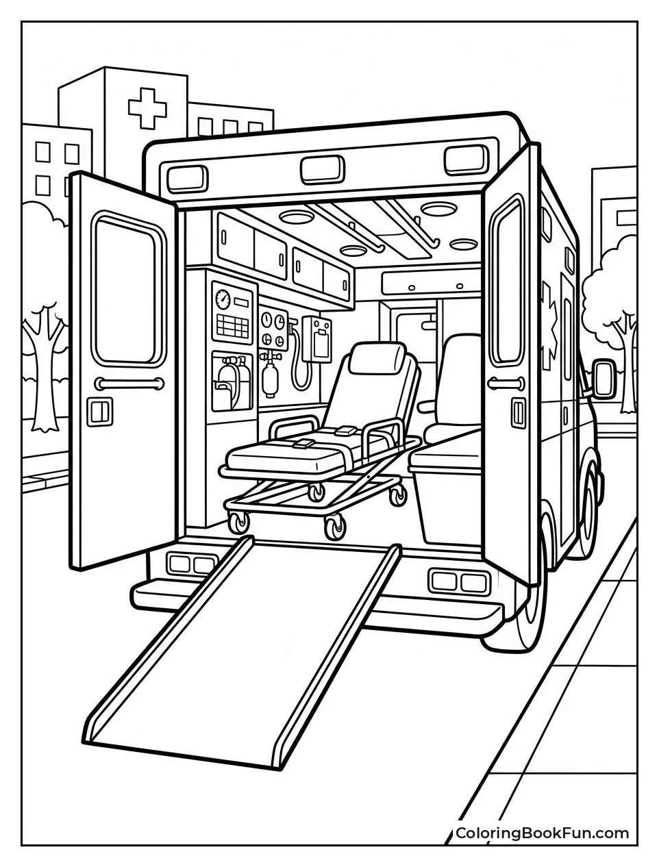 Ambulance with Open Rear Doors