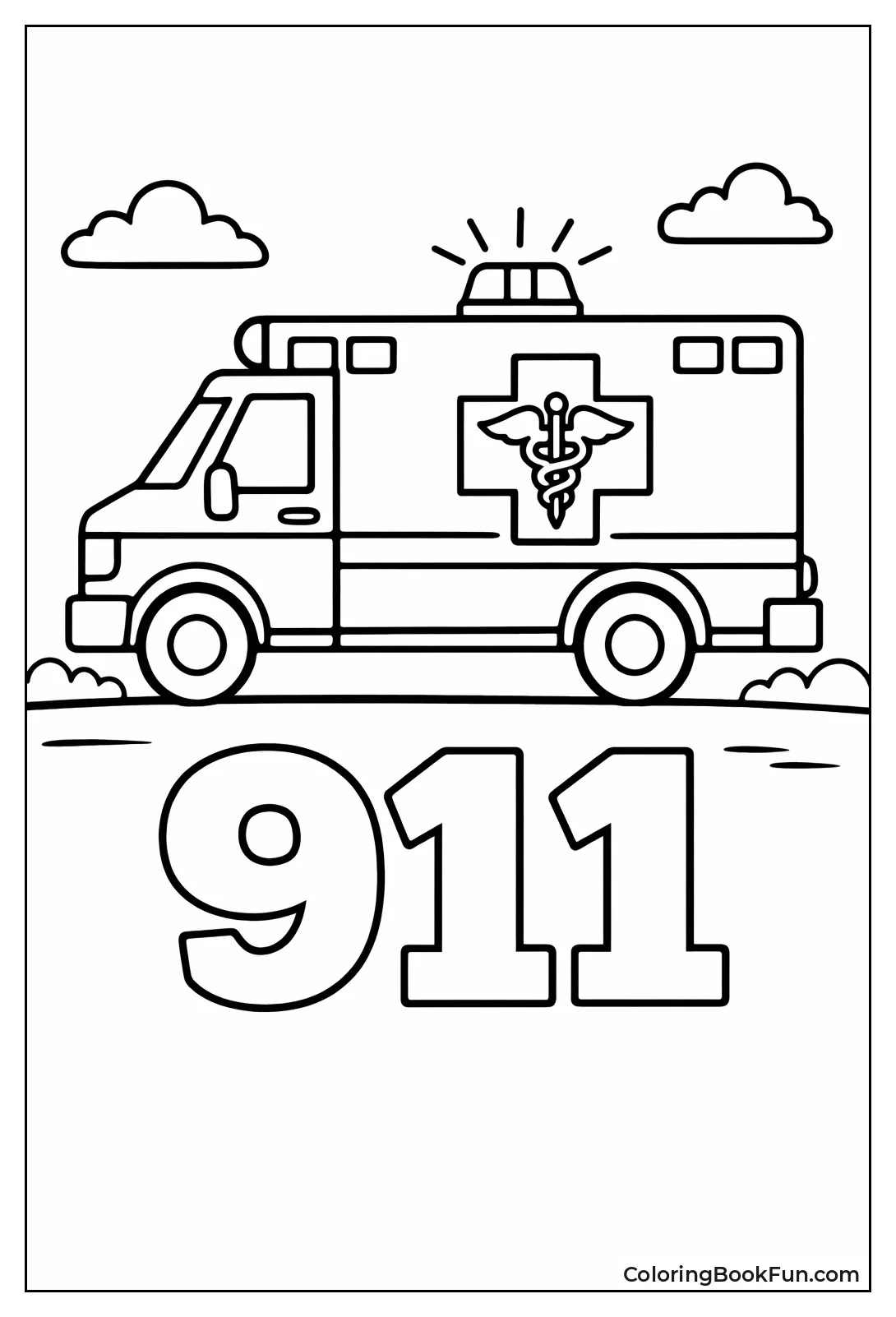 Simple Beginner Ambulance Outline