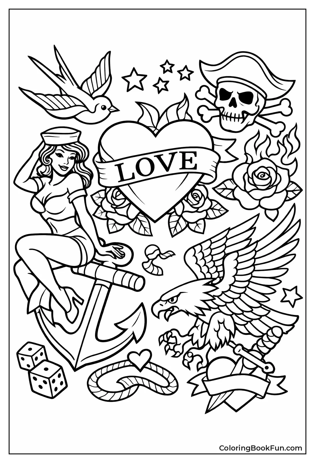 Old School Eagle Hearts