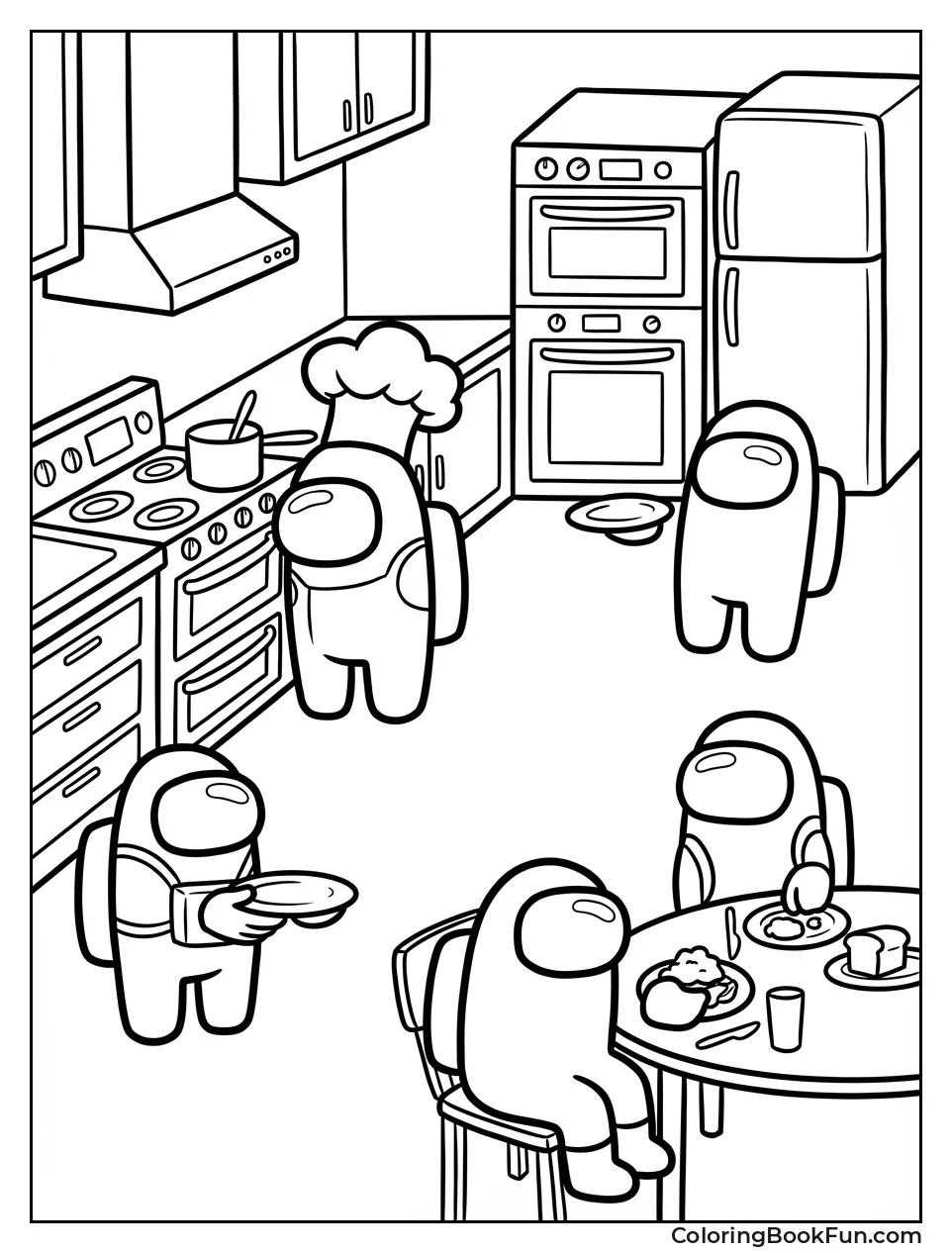 Crewmates Cook in Kitchen