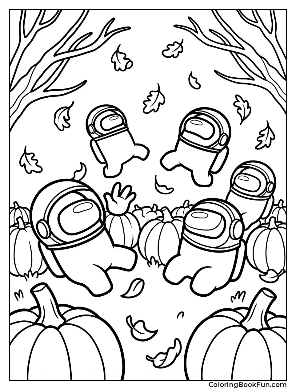 Crewmates Play in Leaves