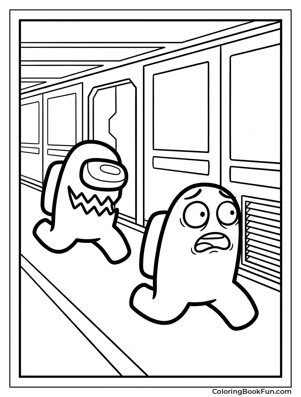 Impostor Chases Scared Crewmate