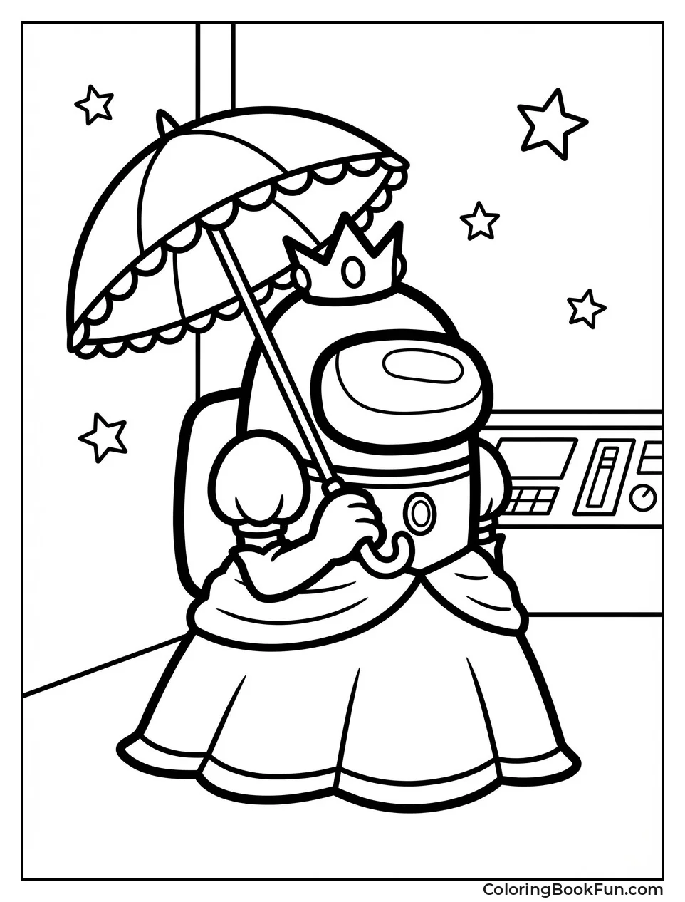 Peach Crewmate Holds Parasol