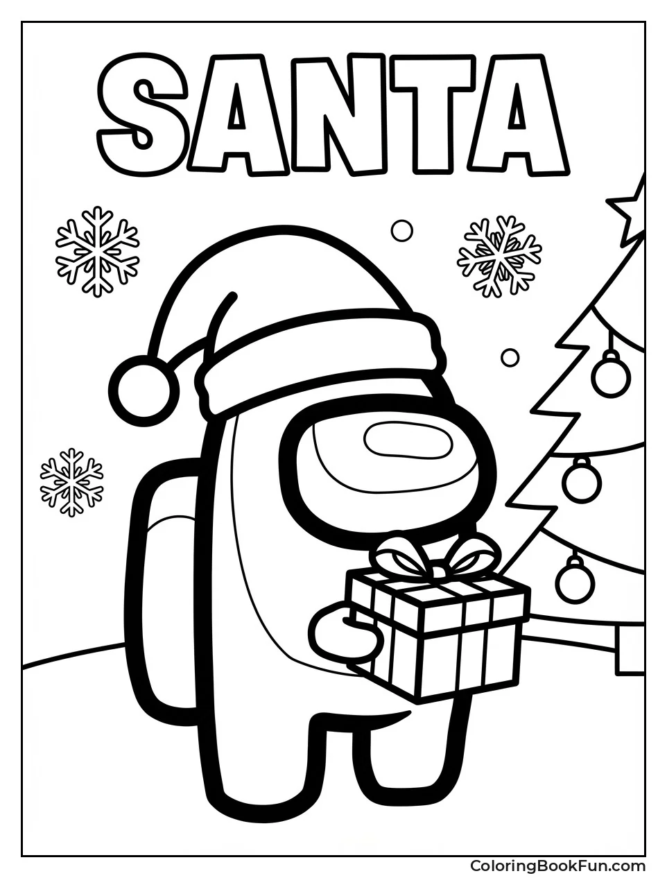 Crewmate Holds Santa Gift