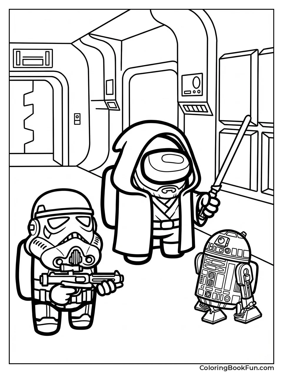 Jedi Crewmates Swing Lightsabers