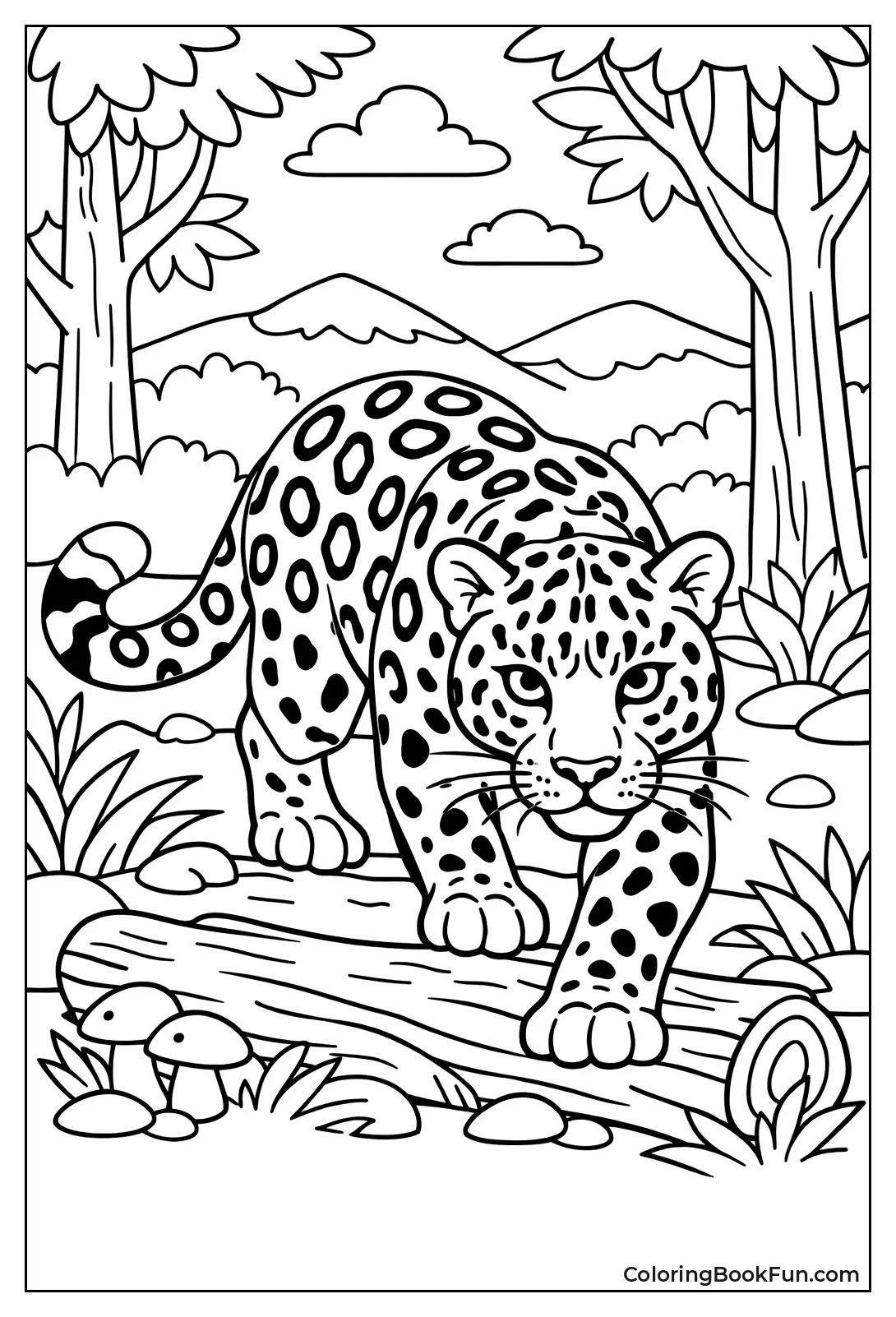 Amur Leopard Prowls in Forest