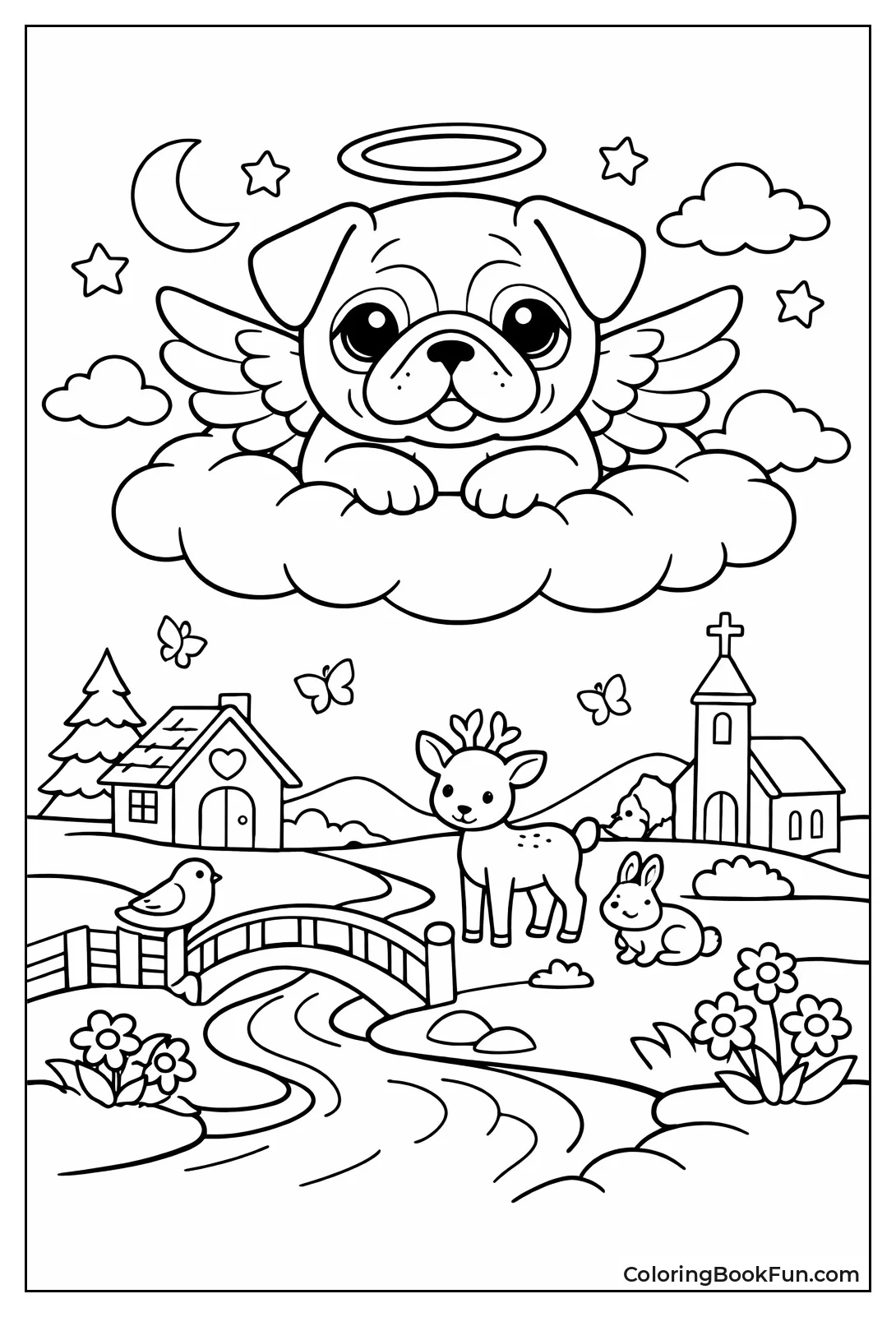 Angel Pug with Wings