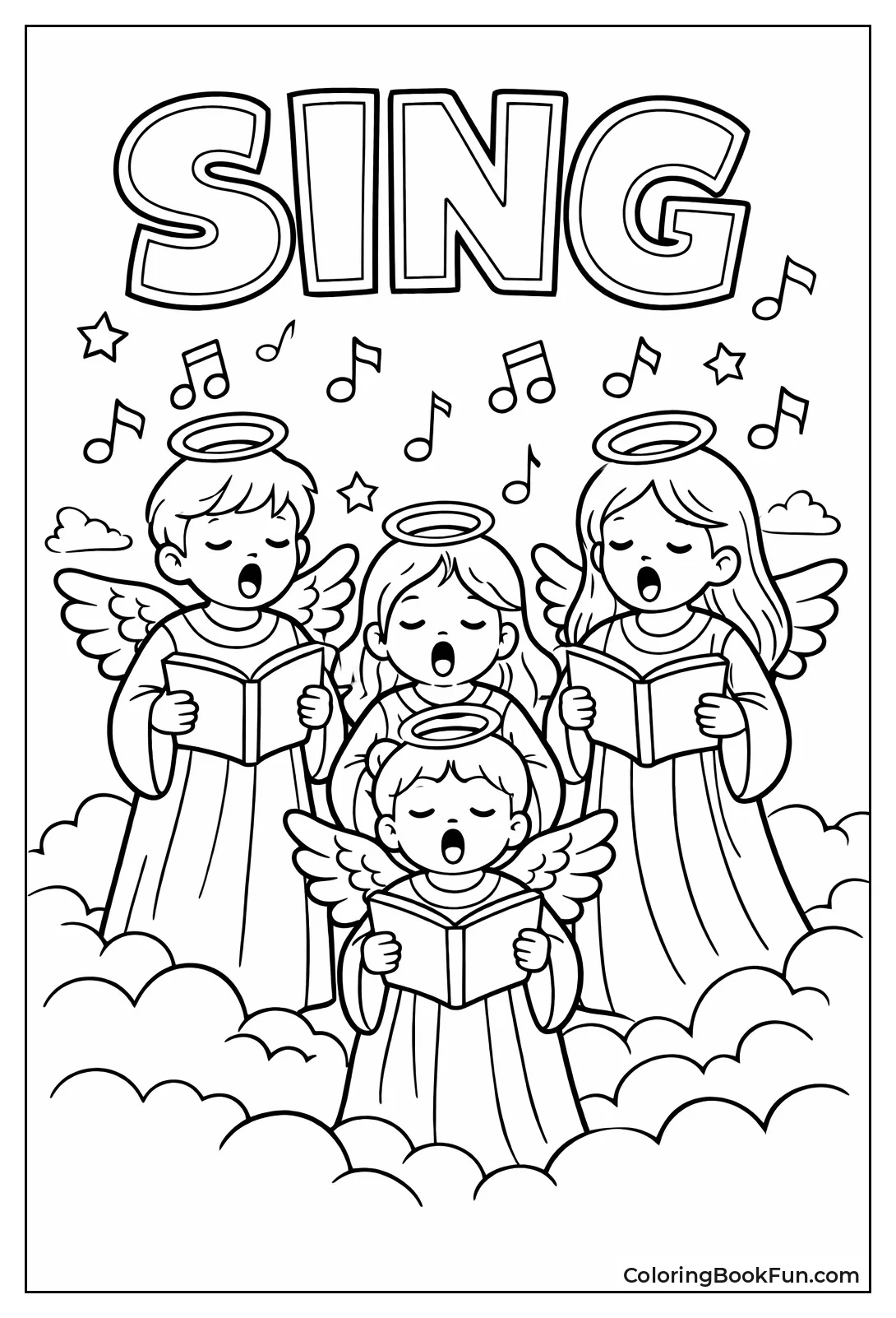 Angels Singing with Songbooks