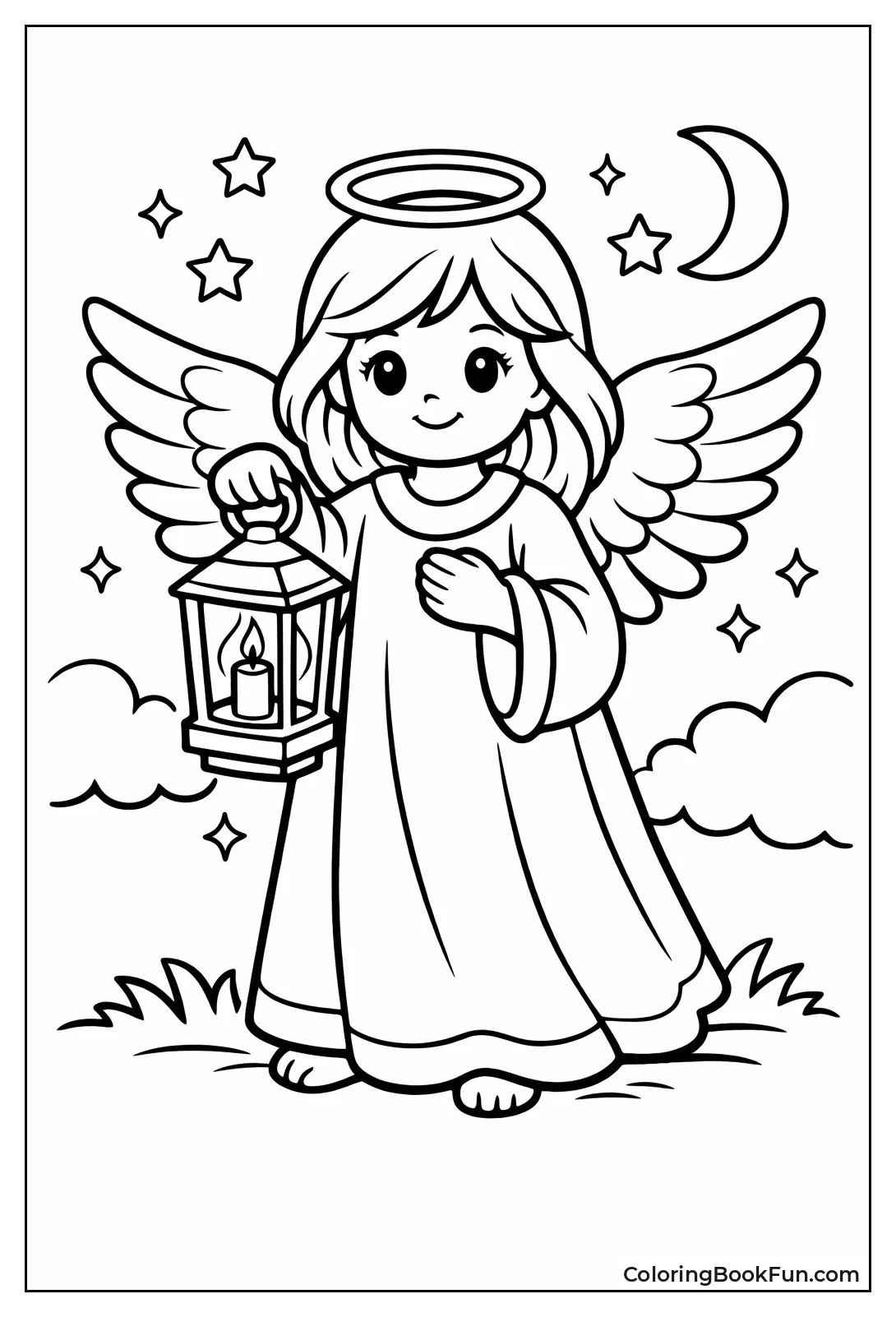 Angel Holding Glowing Lantern