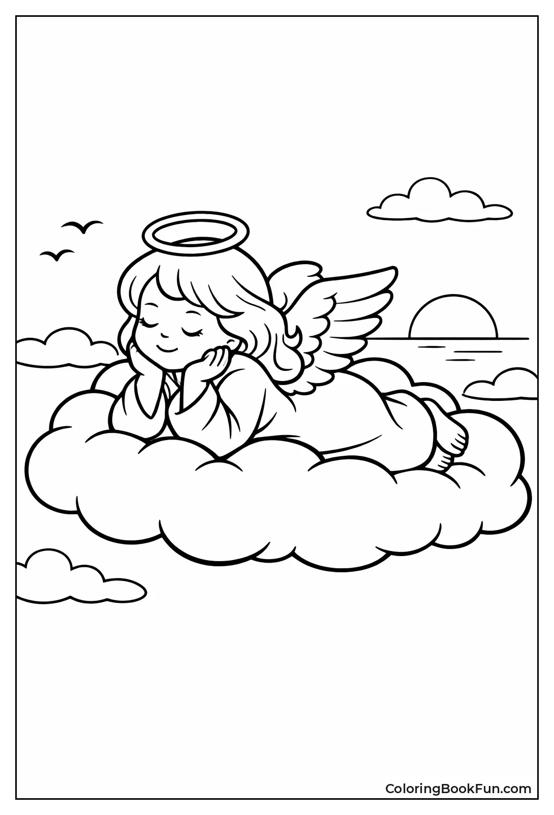 Angel Resting on Billowy Cloud