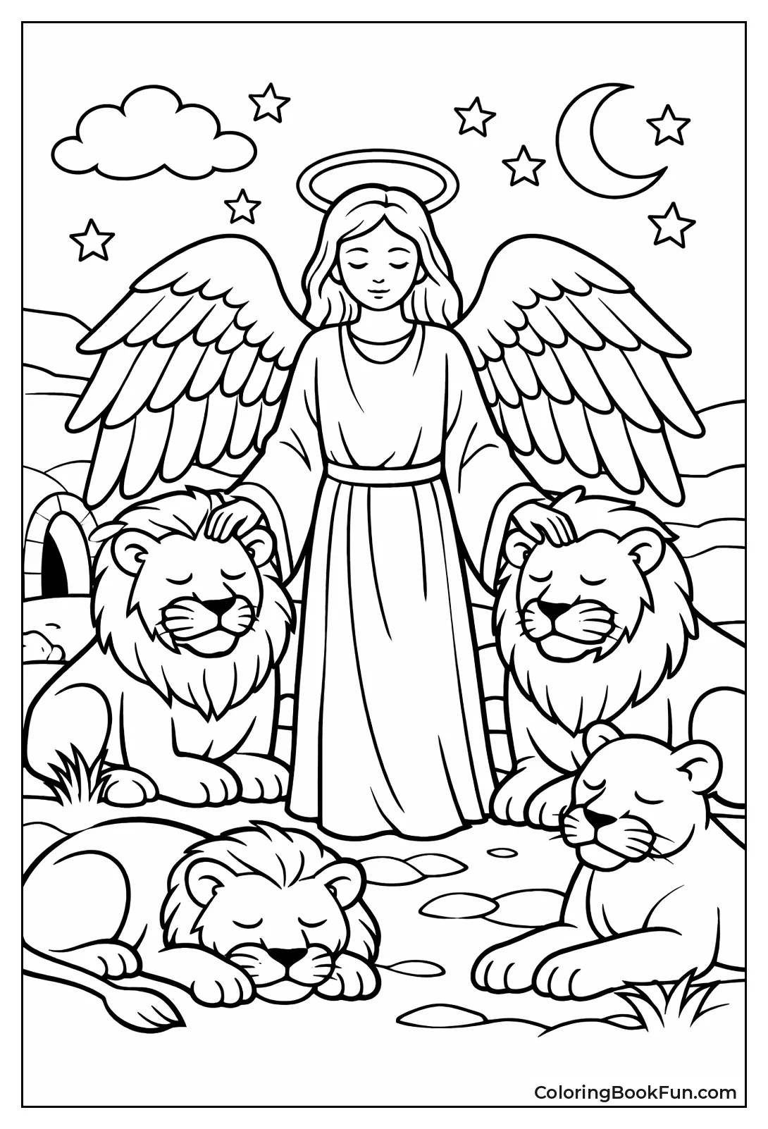 Angel Protecting Daniel from Lions