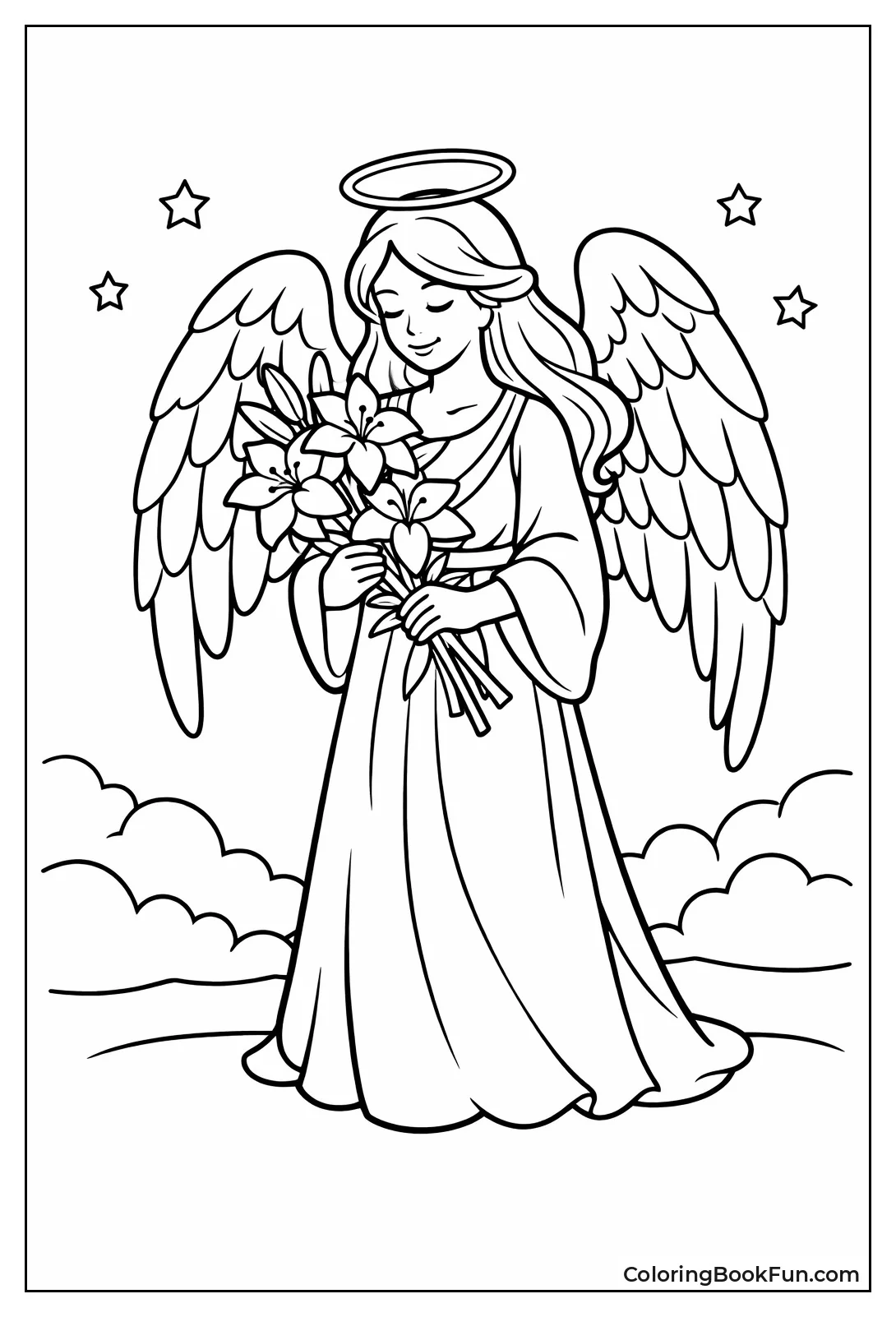 Angel Holding Purity Lilies